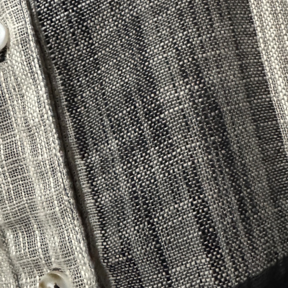 la miel 100% Cotton Shirt-Sz M-Relaxed-Button Up-Plaid-Raw Edge Trim-Lightweight - Picture 4 of 16
